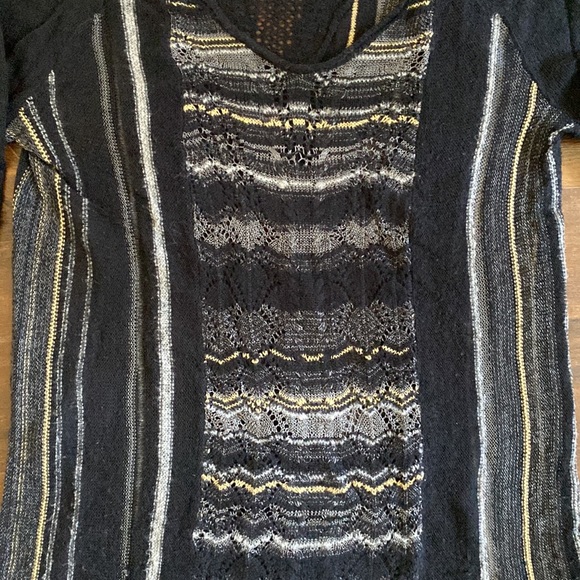 Free People - Sweater Tunic - Black Grey Tan - Small - Picture 3 of 7